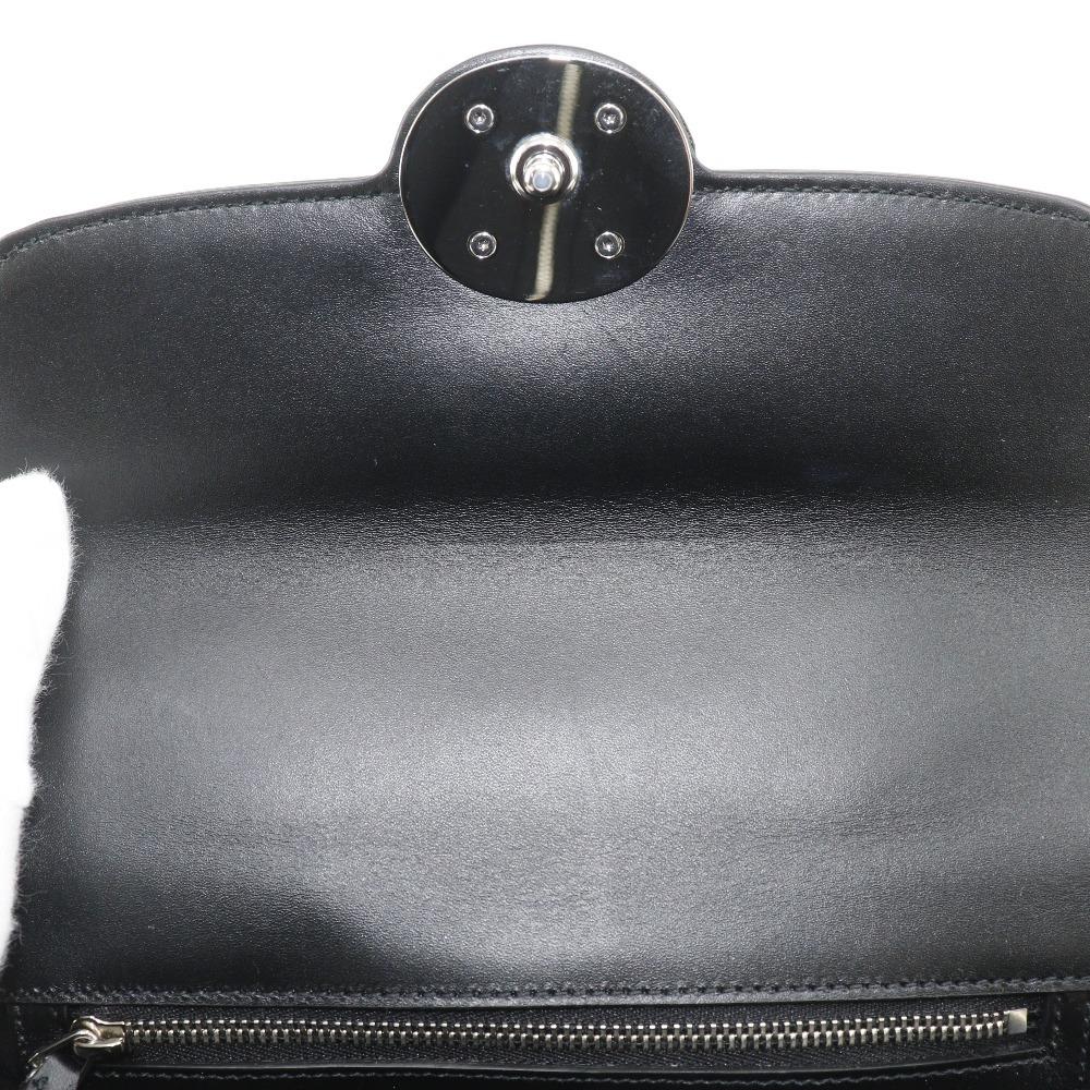 Gucci Маленькая сумка на плечо Petit GG 739722 Double G 2WAY черная кожаная Женская Б/у