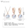 Fashion Classic Big Round Cubic Zirconia Drop Earrings Jewelry Sets For Women Wedding Rose Gold Color Pendant Necklace