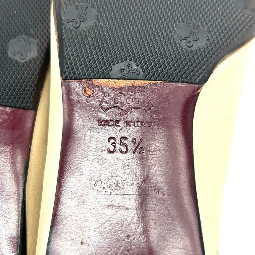 Поношенные туфли-лодочки / балетки Emilio Pucciбежевый/бордовый кожа Женские