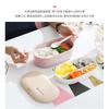 Eco-Friendly PP Oval Lunch Box With Cutlery Set 800ml Dual-Compartment Bento Students Office Workers