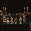 Decorative Hanging Pieces 6Pcs Halloween Wooden Ornaments, Pumpkin Head Skeleton Character Decor with Rustic Party Supplies Rope, Pendant for