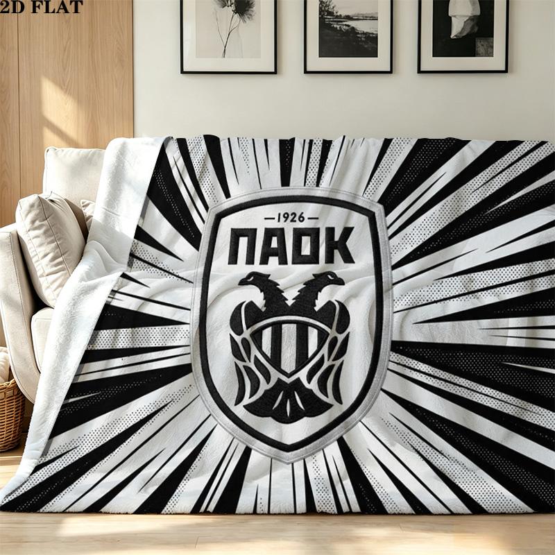 PAOK Print Flannel Blanket High Quality Warm Comfortable Cover for All Seasons Perfect for Gifts Home Decor