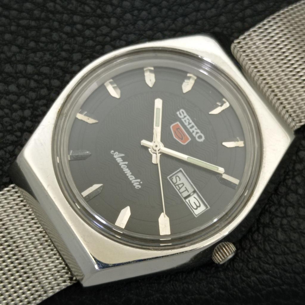 ВИНТАЖНЫЕ МУЖСКИЕ ЧАСЫ SEIKO 5 AUTOMATIC 6309A ЯПОНИЯ С ЧЕРНЫМ ЦВЕТОМ ЦИФЕРБЛАТА a701616-5