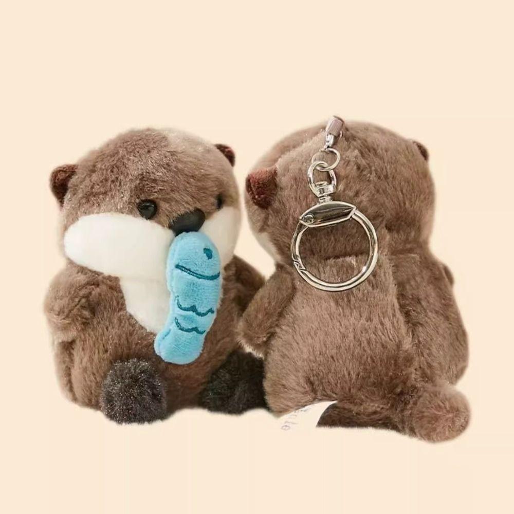 Мягкая набивная подвеска в виде выдры, подвеска для сумки, набивная кукла выдра, плюшевый брелок в виде выдры, рюкзак