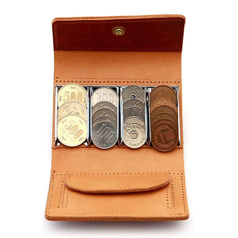 AGILITY Affa Coin Catcher Wallet Coin Purse Cowhide Trifold Wallet Folding Wallet Compact Genuine Leather Made In Japan "Bank" Men's Women's