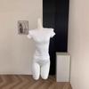 Женская футболка Summer Pure Desire Slim-Fit — однотонная, универсальная, с коротким рукавом, визуально стройнит фигуру, модный укороченный топ.