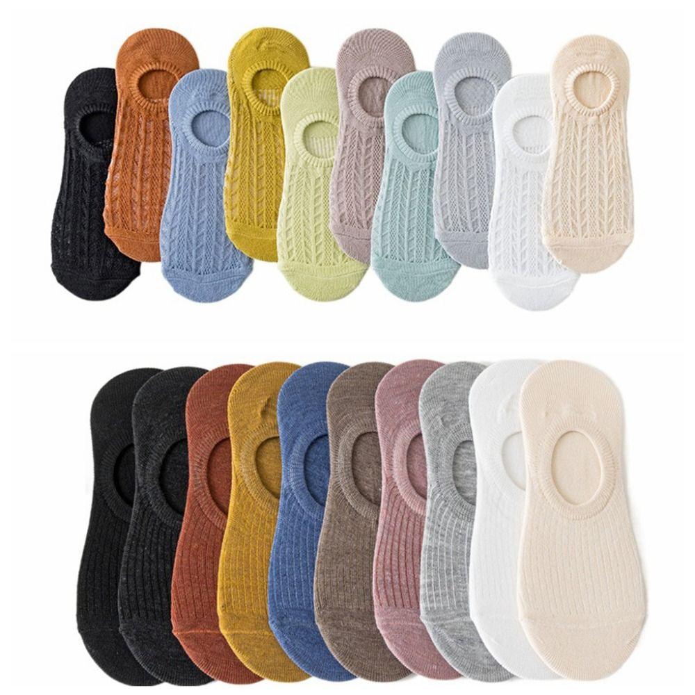 10Pairs Non Slip Invisible Boat Socks Thin Short Hosiery Casual Short Ankle Socks  Summer