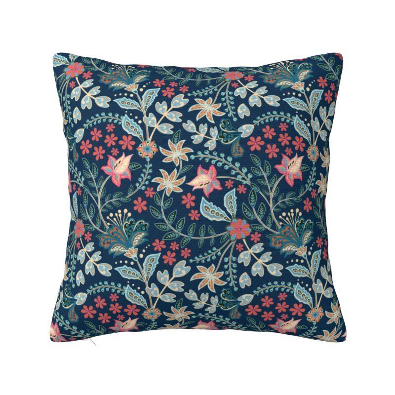 Mexican Otomi Floral Composition Art Modern Throw Pillow Cover Living Room Decoration Folk Flowers Pattern Chair Cushion
