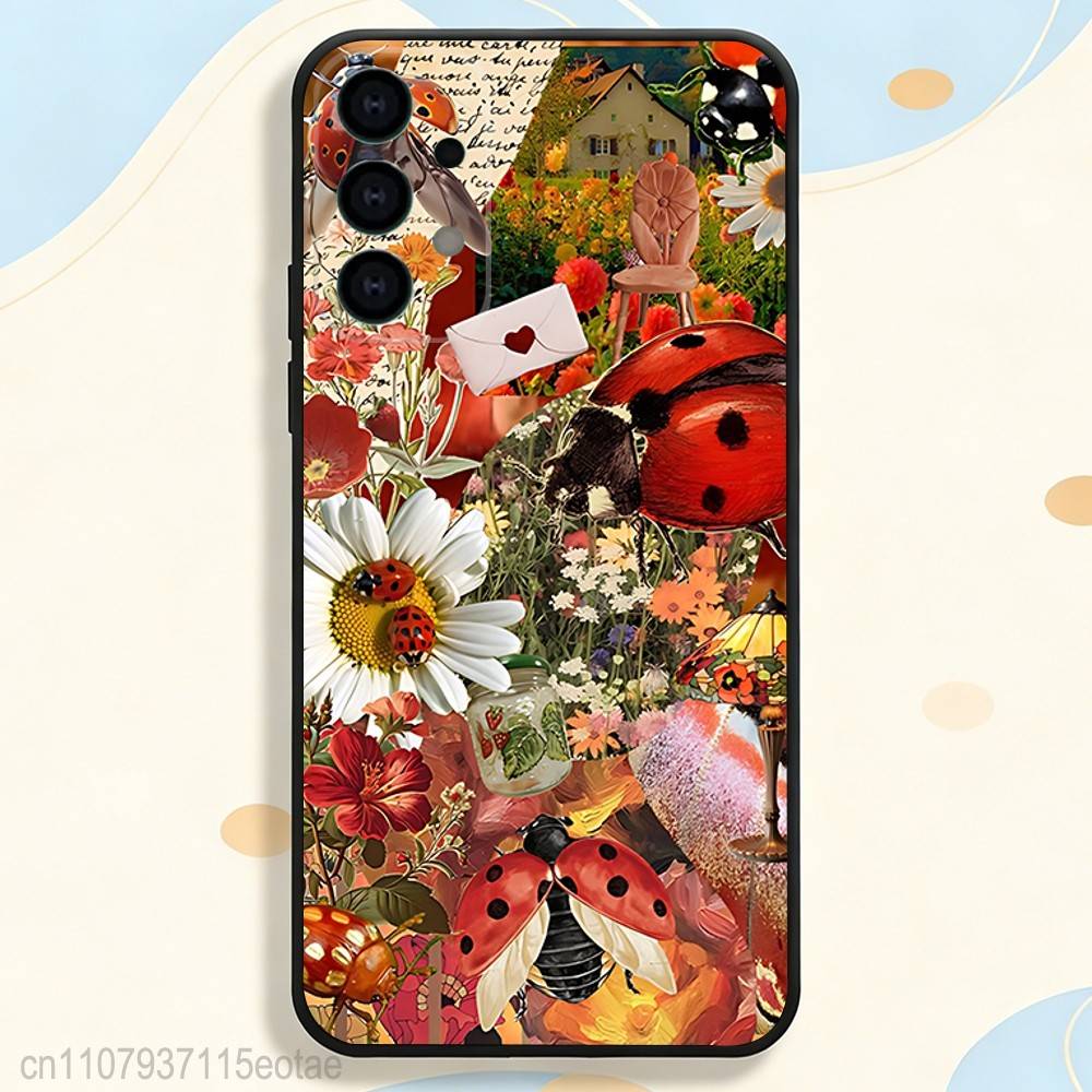 Чехол для телефона 'Семиточечная божья коровка' для Samsung серии S s21 s22 s23 s24 s25 S26 FE Plus Ultra, мягкий ТПУ, приятный для кожи