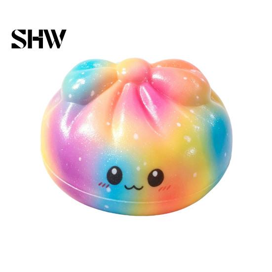 Tension Relief Hand Grip Colorful Bun Squeeze Toy, Soft Sensory Fidget Cute Anxiety Items Stress Toy for Adults Kids Christmas Stocking Stuffers