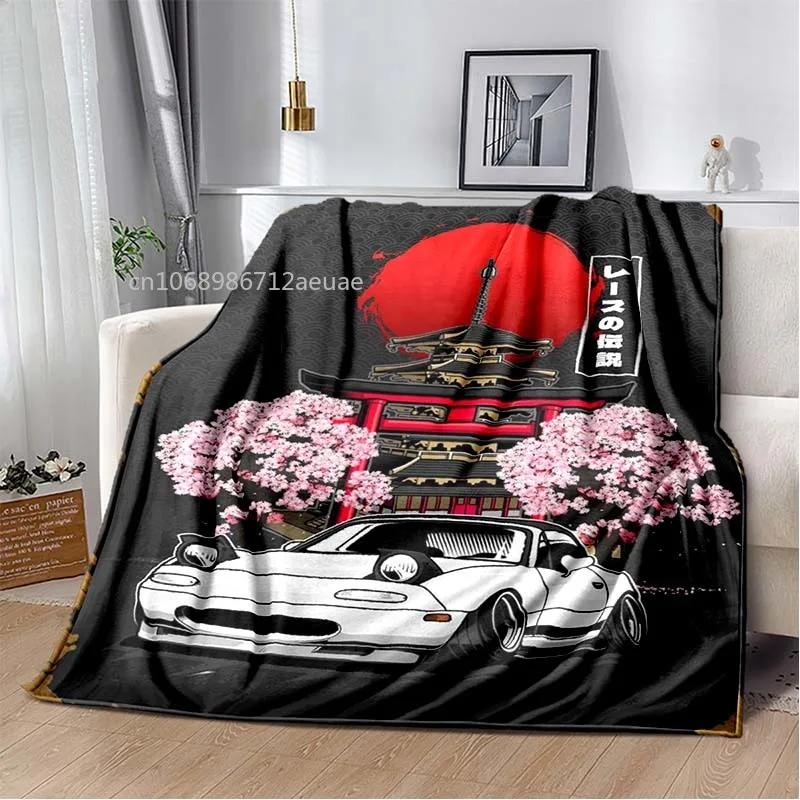 Неоновое японское искусство Miata Car Printed фланелевое одеяло легкое теплое плюшевое одеяло для кровати, дивана, кресла