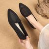 Spring and Autumn New Outwear Solid Color Shallow Pointed Toe Shoes Women's Knitted Comfort Flat Shoes Women