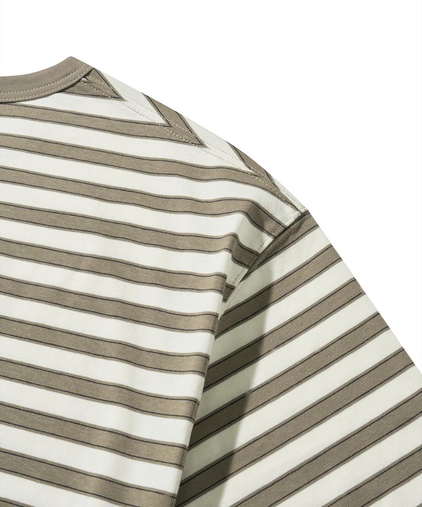 FILLUMINATE Semi-Crop Multi-Stripe T-Shirt - Brown