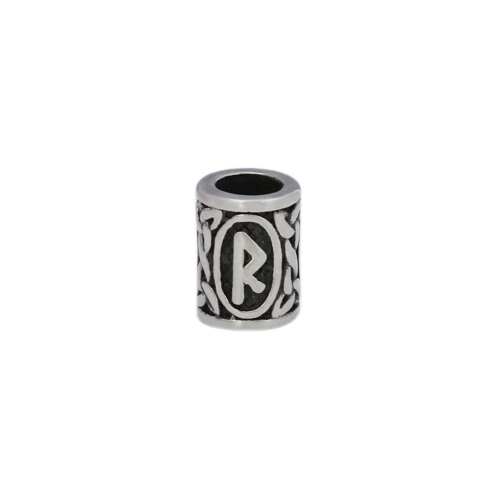 Retro Viking Rune Stainless Steel Beads - Non-Fading Titanium Accessory
