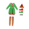 Christmas Elf Costume Set Kids Soft Dress Up for Stage Performance Xmas Year