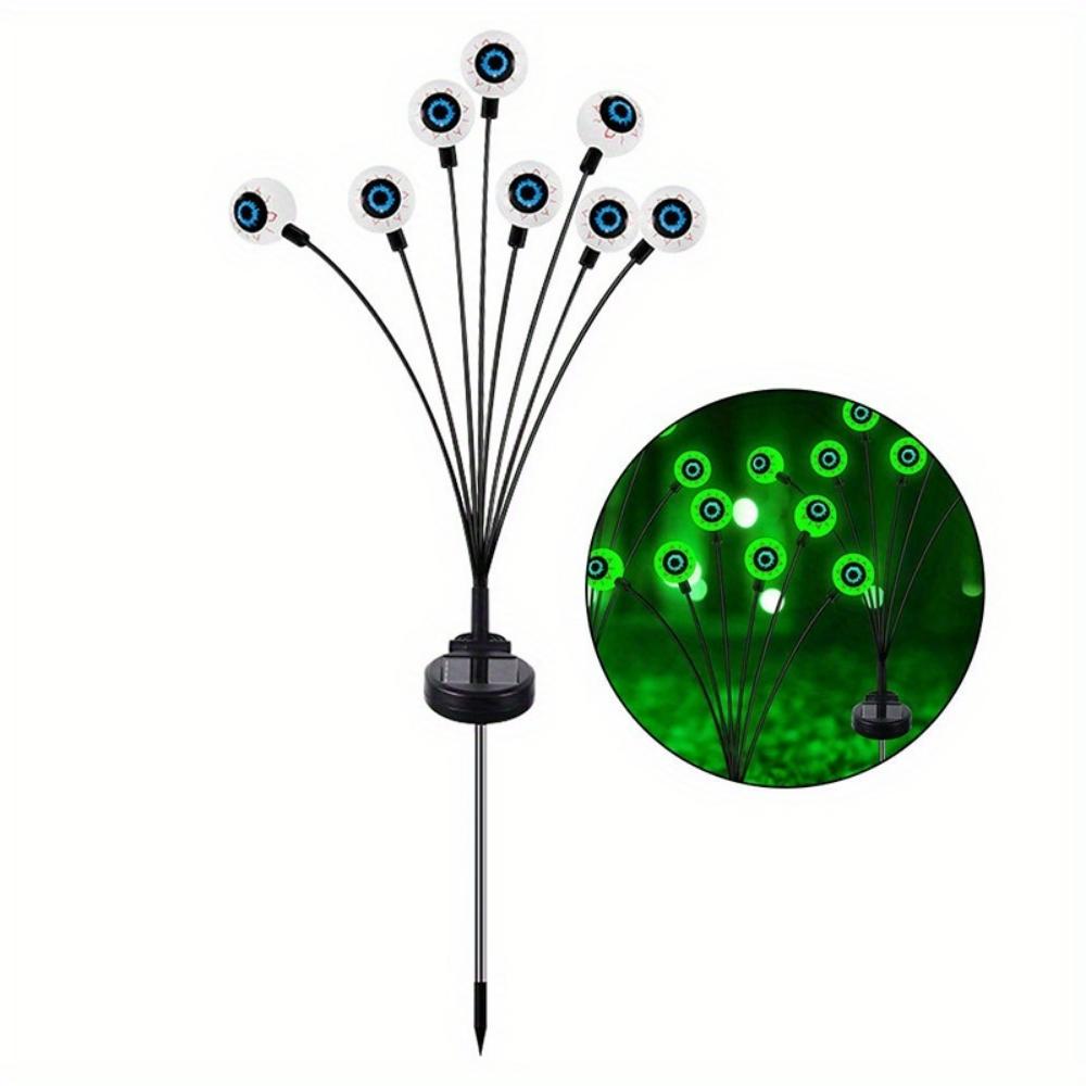 Ужасающий глазное яблоко Солнечный садовый светильник Хэллоуин Украшение Уличные качающиеся светлячки, Призрачные огни Солнечные для газона, террасы, украшения для вечеринки