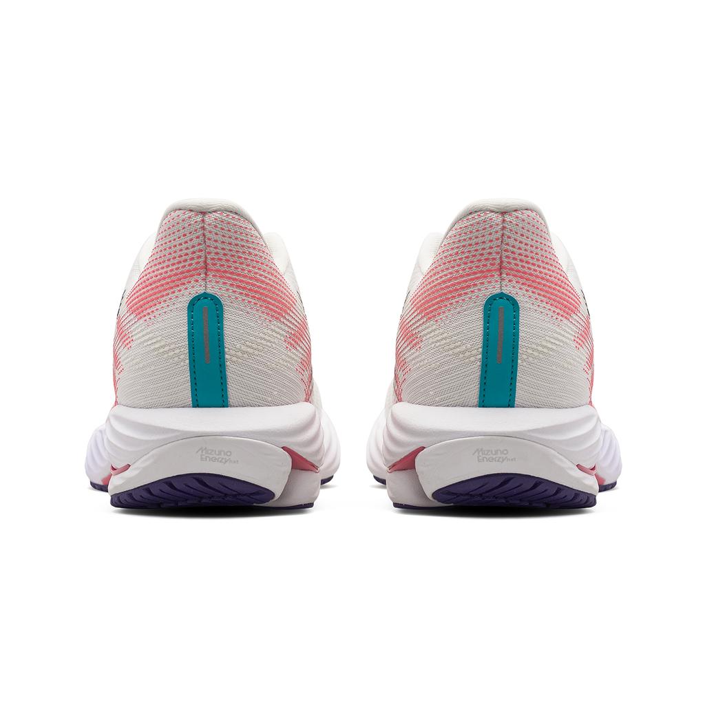 Mizuno Wave Rider 28 Белоснежные женские кроссовки Camellia Rose кремового цвета в винтажном стиле-индиго J1GD240375