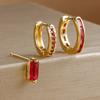 Набор из 3 простых круглых сережек-хугги для женщин, маленькие кольца-круги и квадраты из нержавеющей стали, минимализм, пирсинг, ювелирные изделия