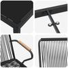 Outdoor Dining Set 9 pcs Black Powder Coated Steel