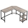 Computer Desk, L Shaped Corner Desk, Home Office Workstation with Shelves, Space Saving, Bathroom