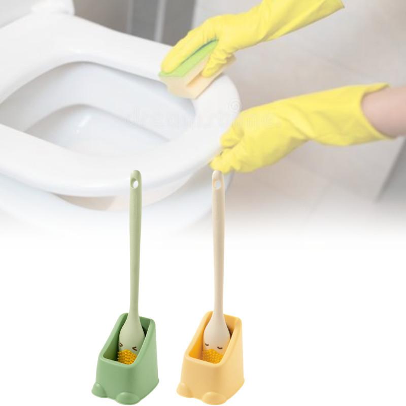 Long Handle Duckbill Toilet Brush Soft Bristles For Deep Cleaning No Dead Ends