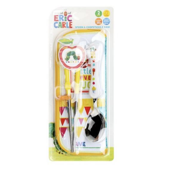 Eric Carle Training Chopsticks Wave Spoon Case Set, Mixed Colors, 1 Set