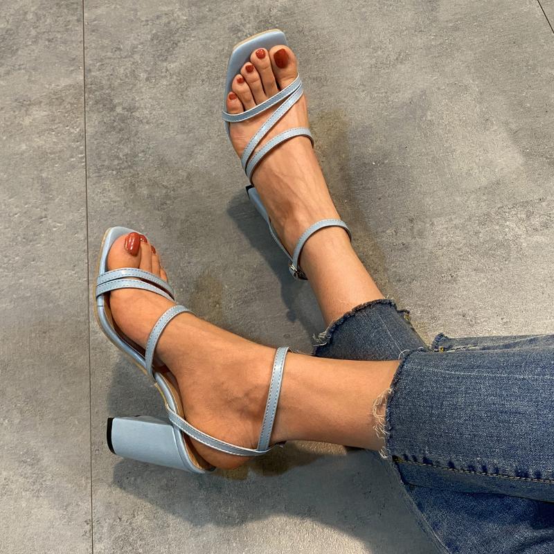 FashionSummer женские белые босоножки на высоком каблуке простые босоножки с квадратным носком и открытым носком женские босоножки женская обувь