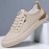 Мужские кроссовки Slip-On Soft Sole Leather Sneakers Весна/Лето 2024 — Повседневные, Универсальные, Белые