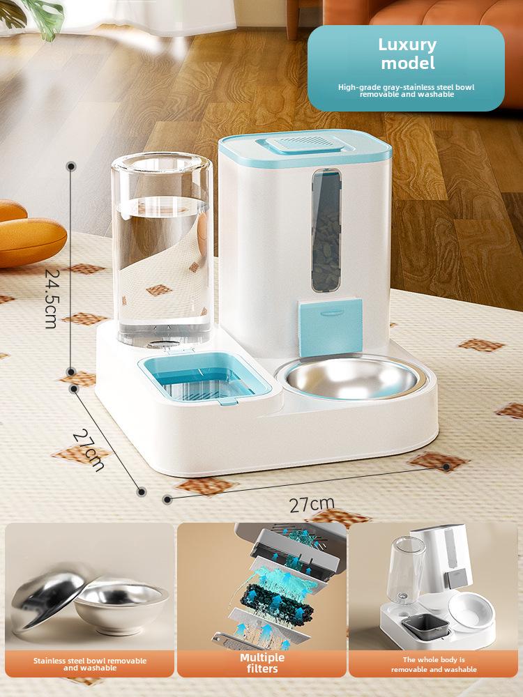 Автоматическая кормушка и поилка для домашних животных с двумя мисками для кошек и собак