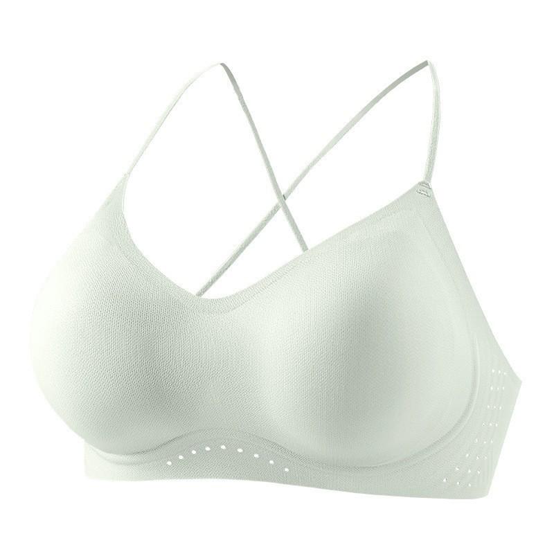 Traceless steel ring-free liquid foundation invisible underwear women's soft support ultra-thin shoulder straps cross back bra cover