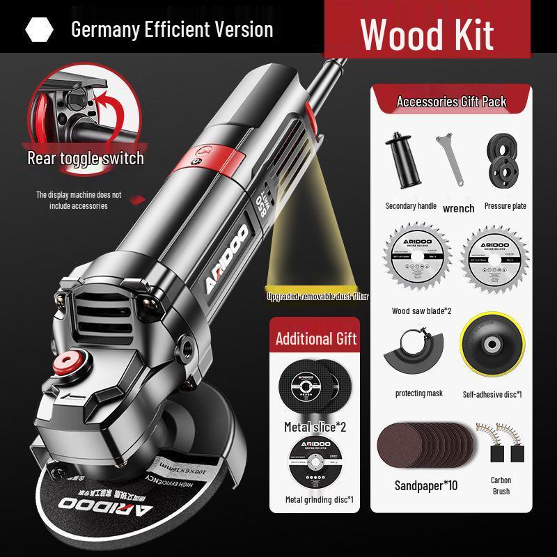 Многофункциональная угловая шлифмашина: Маленький бытовой полировальный и режущий инструмент