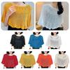 Hollow Design Knit Cover Pure Color Warm Scarves Fashion Outerwear  Spring Autumn