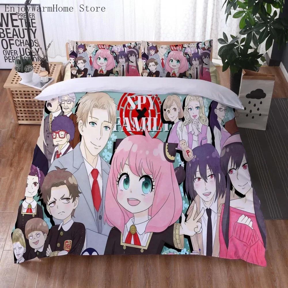 Anime Spy x Family Comfortable Duvet Quilt Cover Pillowcase Bedding Set Children Bedroom Decoration Home Textile