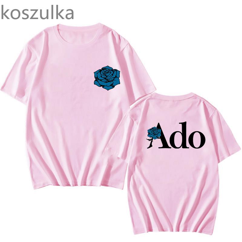 Футболки Ado Blue Rose Wish World Tour Merch Tee Женская унисекс мода повседневная Harajuku с коротким рукавом Kpop Goth Vintage Pure Clothing