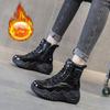 Женские зимние ботинки на платформе с застежкой-молнией, шнуровкой, нескользящие ботинки по щиколотку с подкладкой из искусственного меха, удобные теплые короткие ботинки для ходьбы для женщин