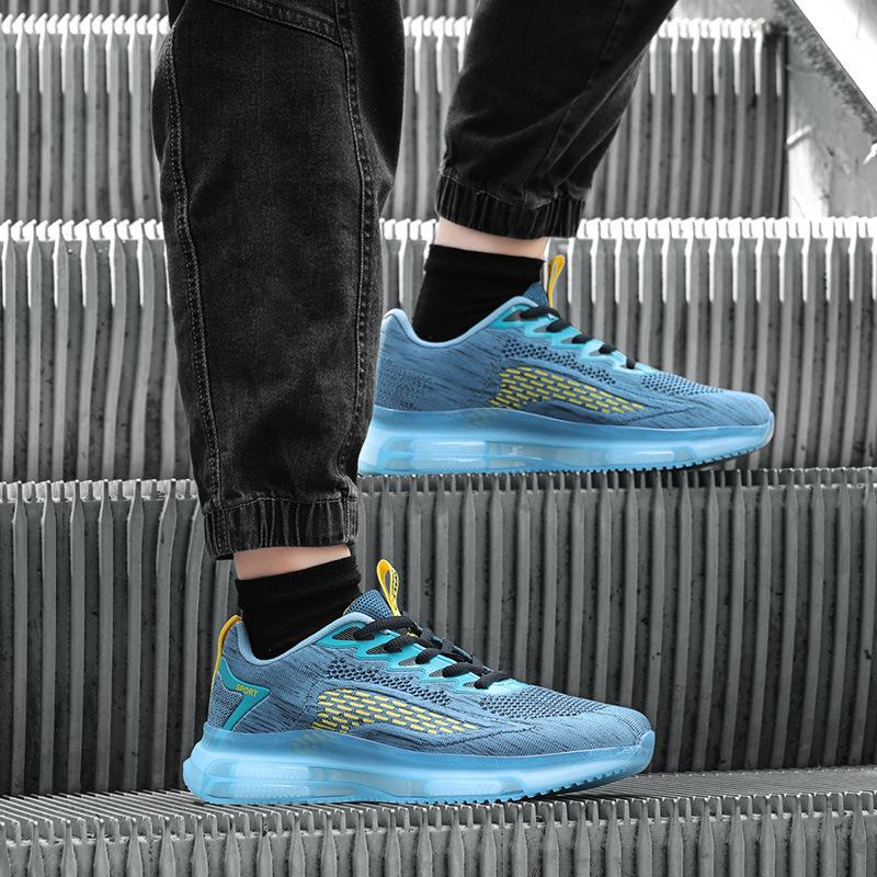 2025 новая весенне-летняя обувь больших размеров для мужчин, дышащая сетка, спортивный стиль, толстая подошва, увеличивающая рост, уличный тренд, кроссовки для бега