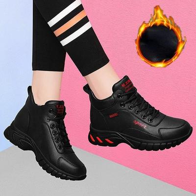 Женские модные кожаные кроссовки высокого качества для легкой атлетики, женские зимние нескользящие повседневные кроссовки, женские спортивные кроссовки