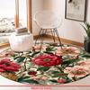 Luxury Floral Pattern Round Shape Floor Mats Kitchen Hallway Runner Rug Bedroom Living Room Soft Carpet Non-slip Area Rug