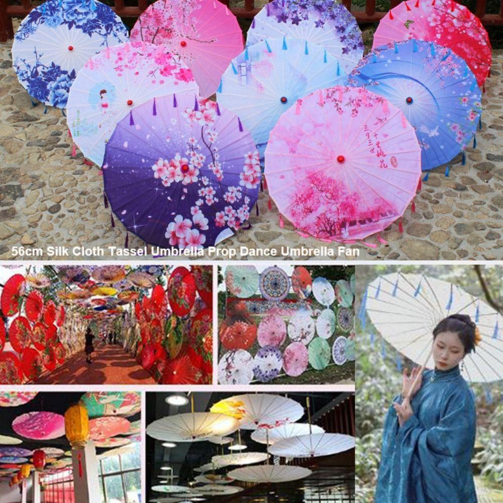56см Танцевальный зонт-реквизит Зонт из шелковой ткани в классическом японском стиле Танцевальное выступление
