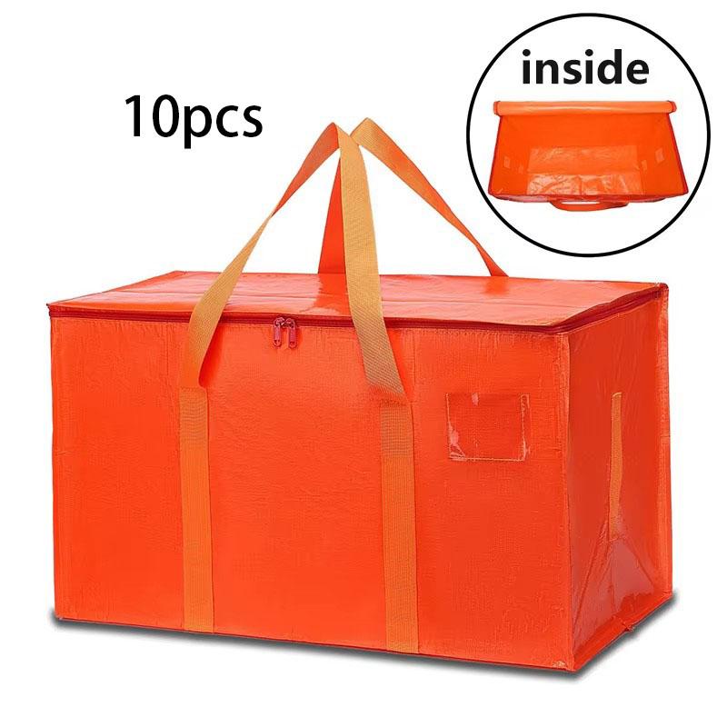 4/8/10 упаковок очень больших сумок для переезда с ручками для переноски на молнии, прочные сумки для хранения, коробки для переезда для экономии места