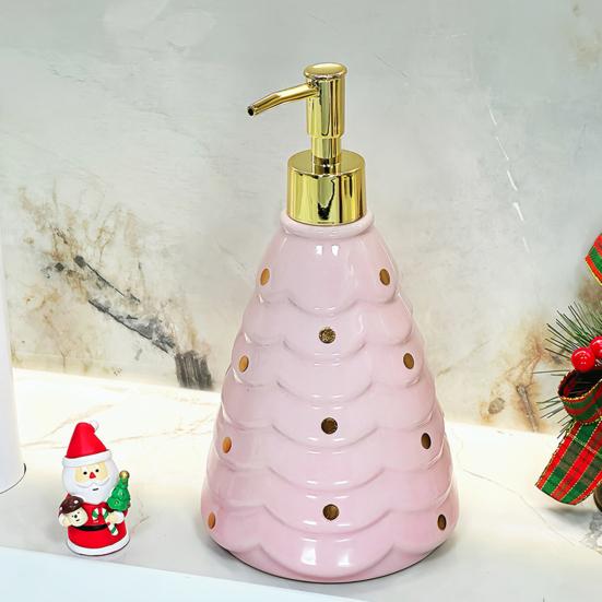 Рождественский дозатор для мыла, многоразовый, герметичный, декоративный флакон с помпой, праздничный рождественский дозатор для жидкого мыла в виде елки