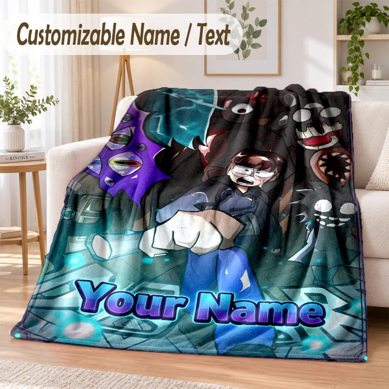 Doors Custom Name Flannel Throw Blanket Soft Warm for Sofa Bed Indoor Home Use