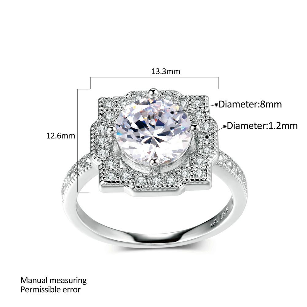 INS TK Fashion Geometric Rings For Women Exquisite Shiny Cubic Zirconia Silver Color Wedding Engagement Fashion Jewelry Gift