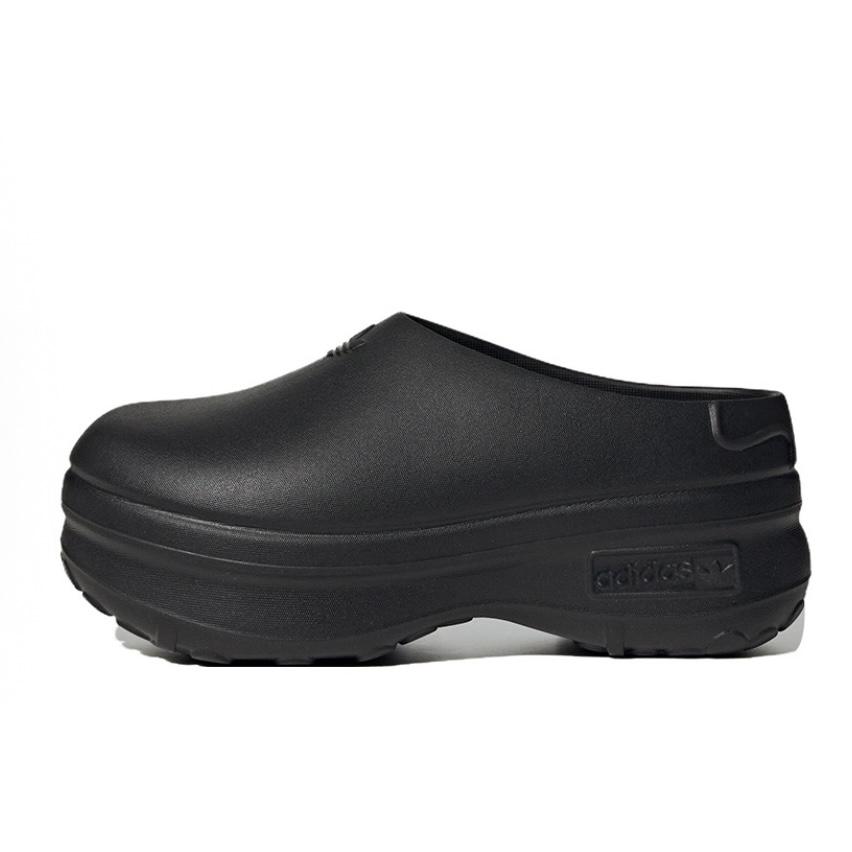 Adidas Originals AdiFOM Stan Smith Mule Rubber Sole Abrasion Resistant Closed Toe Slippers Women's Black Pink IE4626(Team15-)