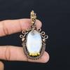 Unique Moonstone Gemstone Pure Copper Wire Wrapped Handmade Pendant Jewelry