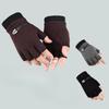 Fleece Half Finger Gloves for Men and Women Keep Warm Touch Screen Students Writing Cycling Running Takeaway for Takeaway