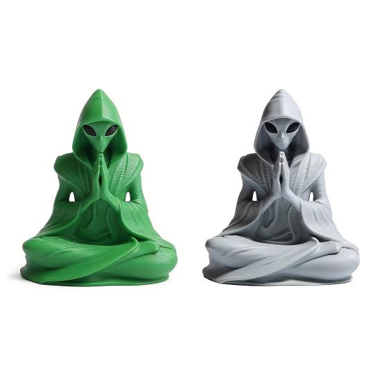 Yousheng 3D-печатная статуэтка инопланетянина для медитации, Дзен-украшение для рабочего стола, Милая инопланетная фигурка для дома и офиса, Научная фантастика