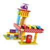 Wooden Parking Garage Playset Pretend Toy, Kids Gifts Educational Simulation Realistic Petrol
