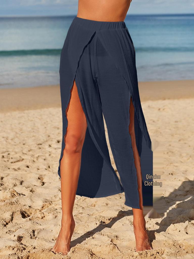 Chiffon Beach Cover-up: Versatile European & American Style Half Skirt for Sun Protection & Vacation