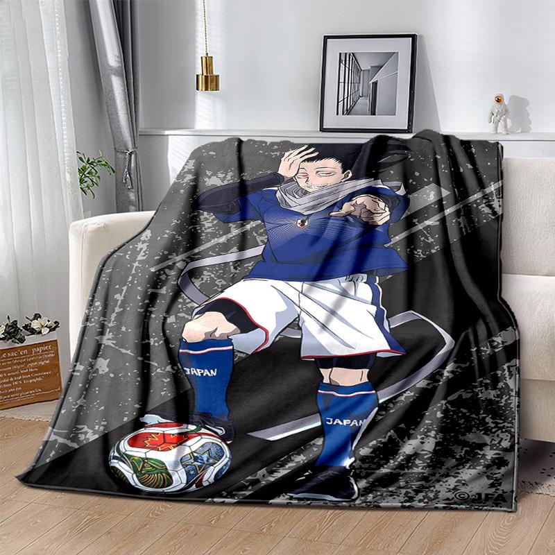 1pc Soccer Player Action Flannel Blanket Soft Warm Throw Blanket for Bedroom Living Room Bed Travel Camping Picnic Gift. MT7160148